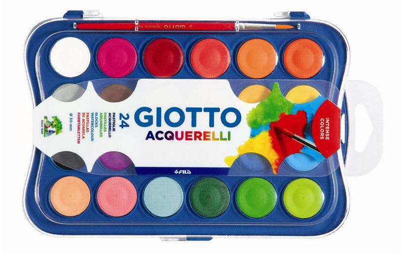 Giotto Wasserfarben 24 Stück inklusive 1 Pinsel
