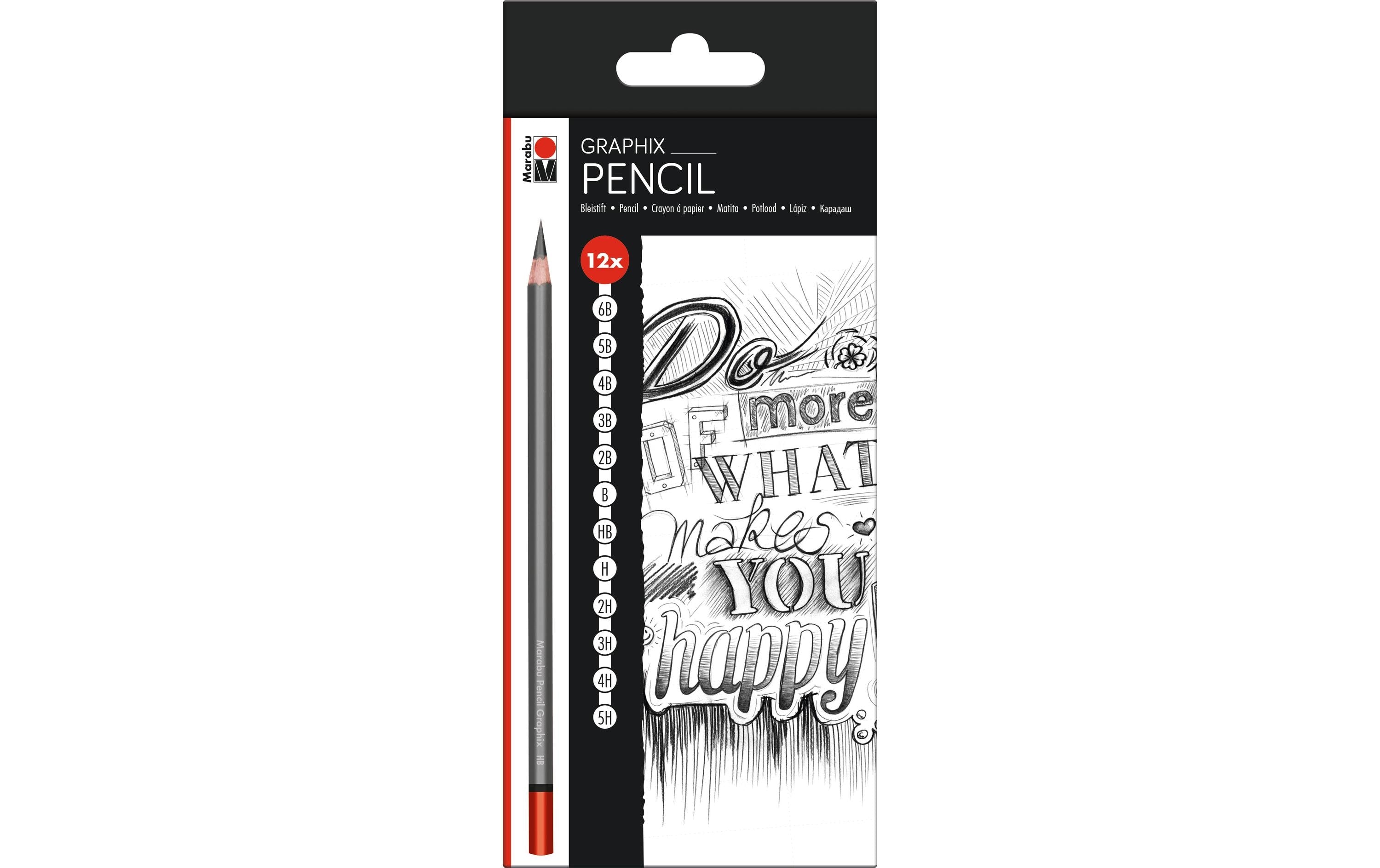 Marabu Bleistift Graphix Set 12 Bleistifte mit 12 Härtegraden