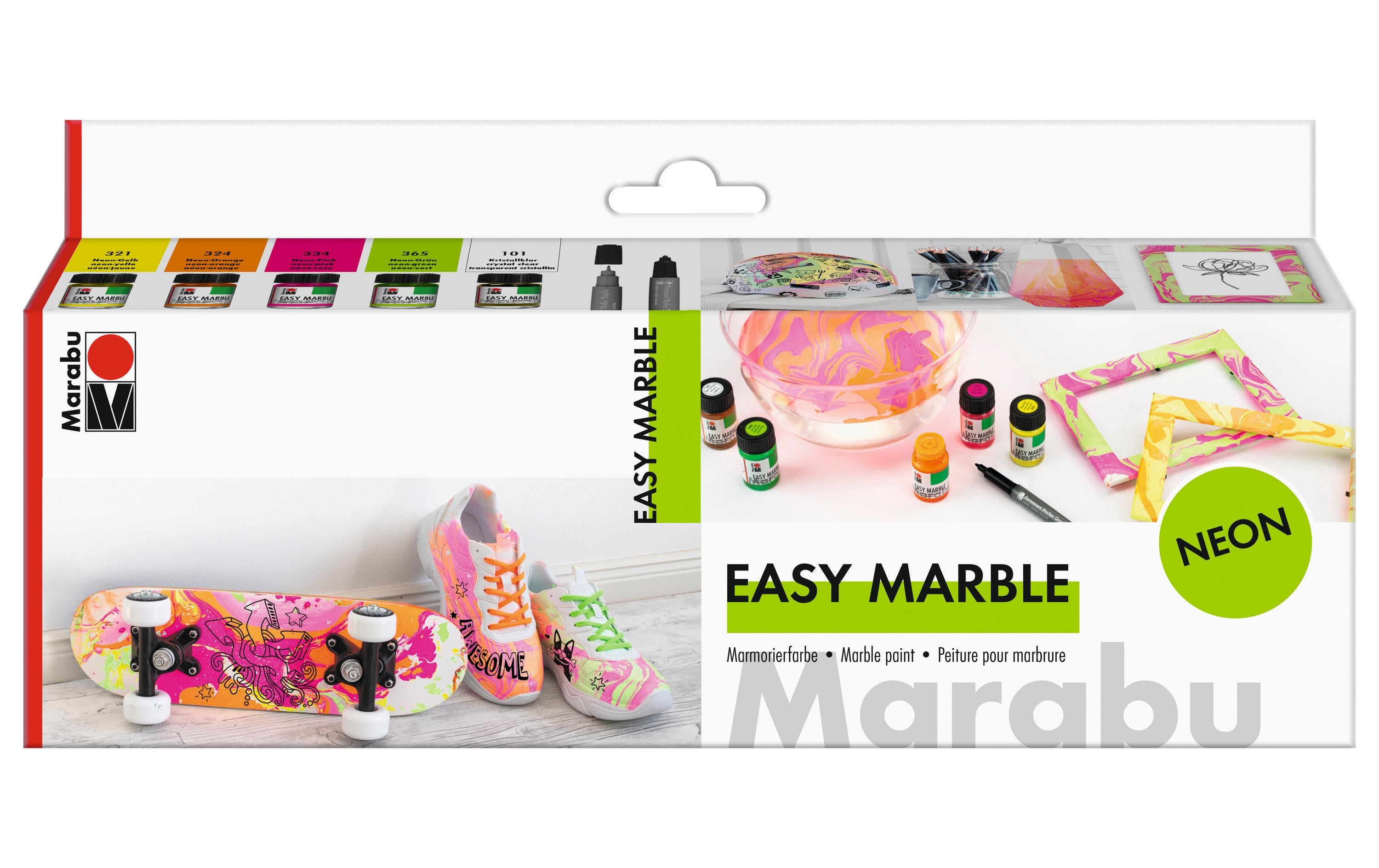 Marabu Marmorierfarben Easy Marble Neon, , 6 x 15 ml