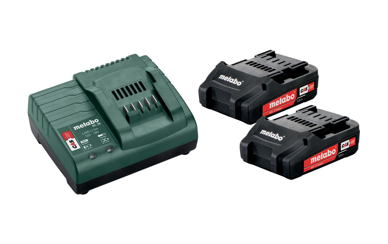 Metabo Basic Set 2x 2.0Ah 2 Akkus und 1 Ladegerät