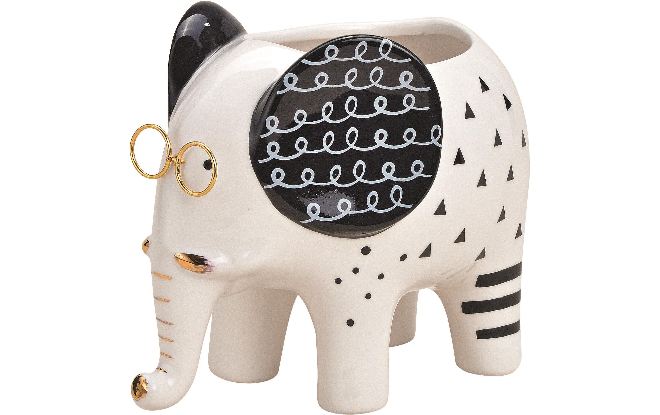 G. Wurm Blumentopf Elefant Keramik, (B/H/T) 16x13x11cm