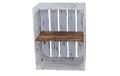 Holz Zollhaus Regalkiste Shabby weiss/ geflammt, Kiefer, 50x40x30 cm, FSC 100%