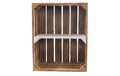 Holz Zollhaus Regalkiste Shabby geflammt/ weiss, Kiefer, 50 x 40 x 30 cm, FSC 100%