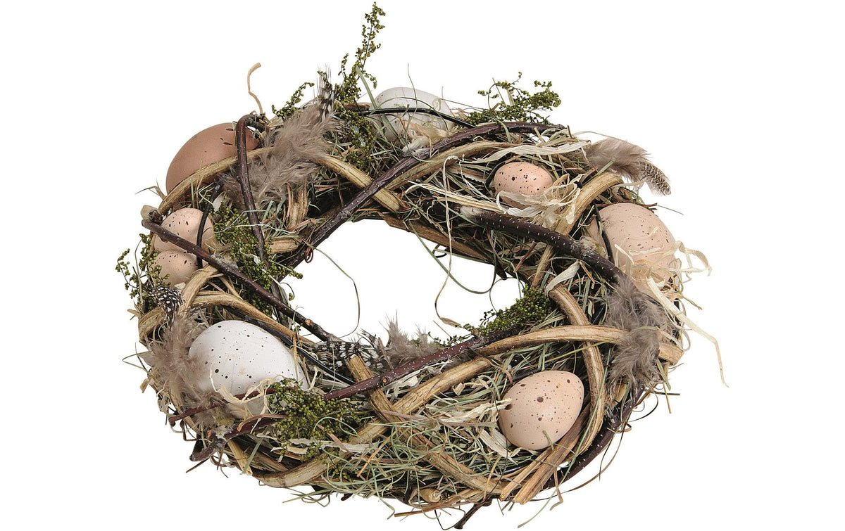 G. Wurm Osterkranz aus Holz Kunststoff Eier, Dekor, (B/H/T) 25x25x7cm