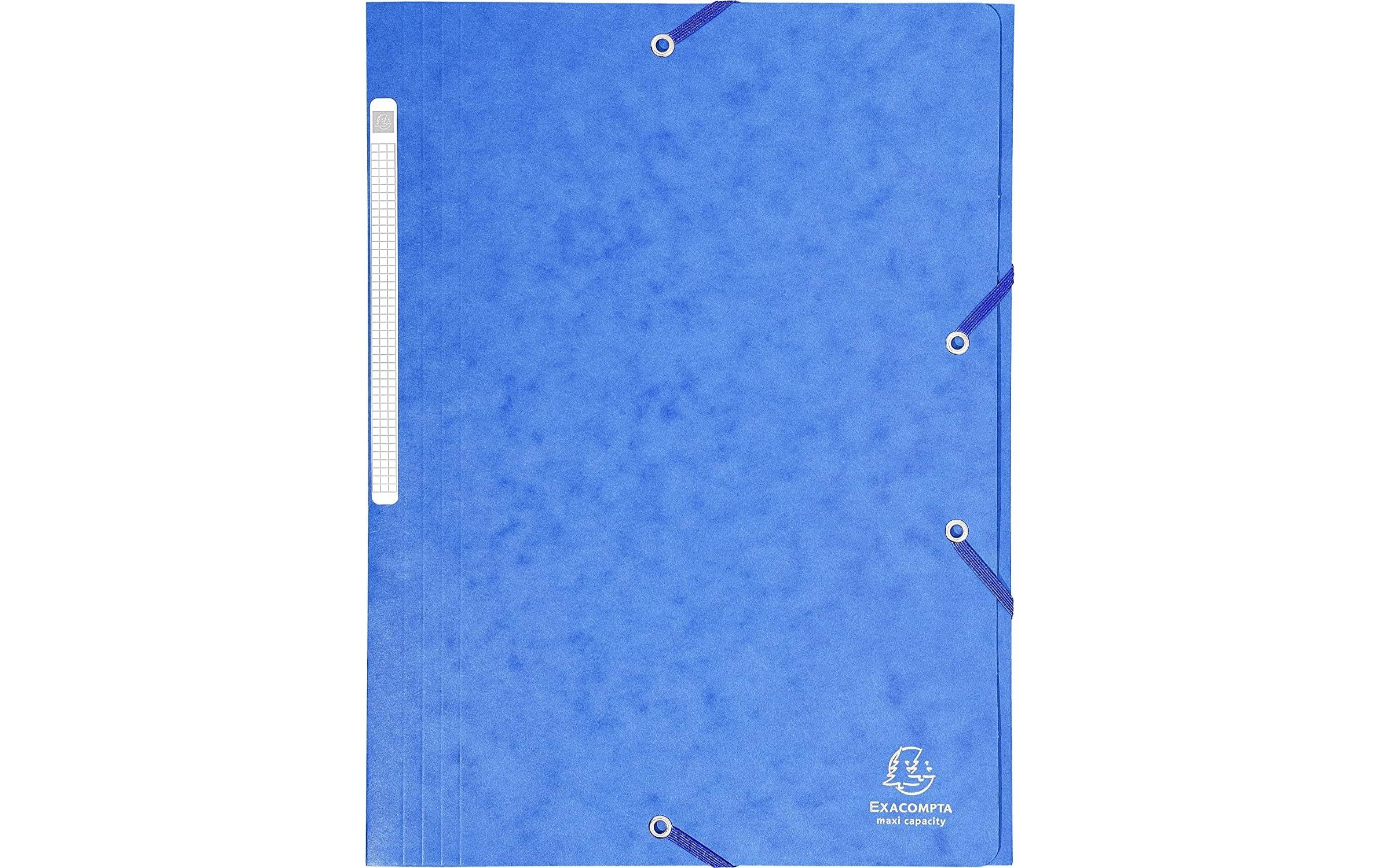 Exacompta Gummibandmappe A4 Maxi Blau 425 g/m²,3 Klappen,B 3.5cm,300 Blatt,Karton