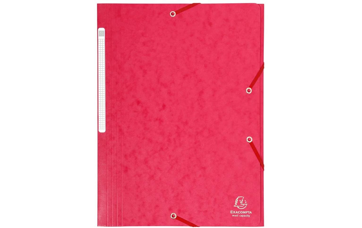 Exacompta Gummibandmappe A4 Maxi Rot 425 g/m²,3 Klappen,B 3.5cm,300 Blatt,Karton