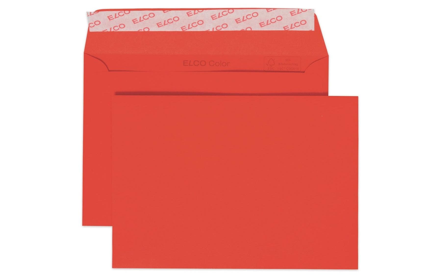 Elco Couvert Color C6 rot ohne Fenster 25 Stück, 100 gm2