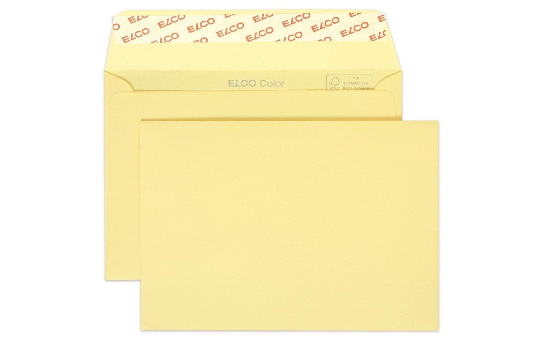 Elco Couvert Color C6 chamois ohne Fenster 25 Stück, 100 gm2
