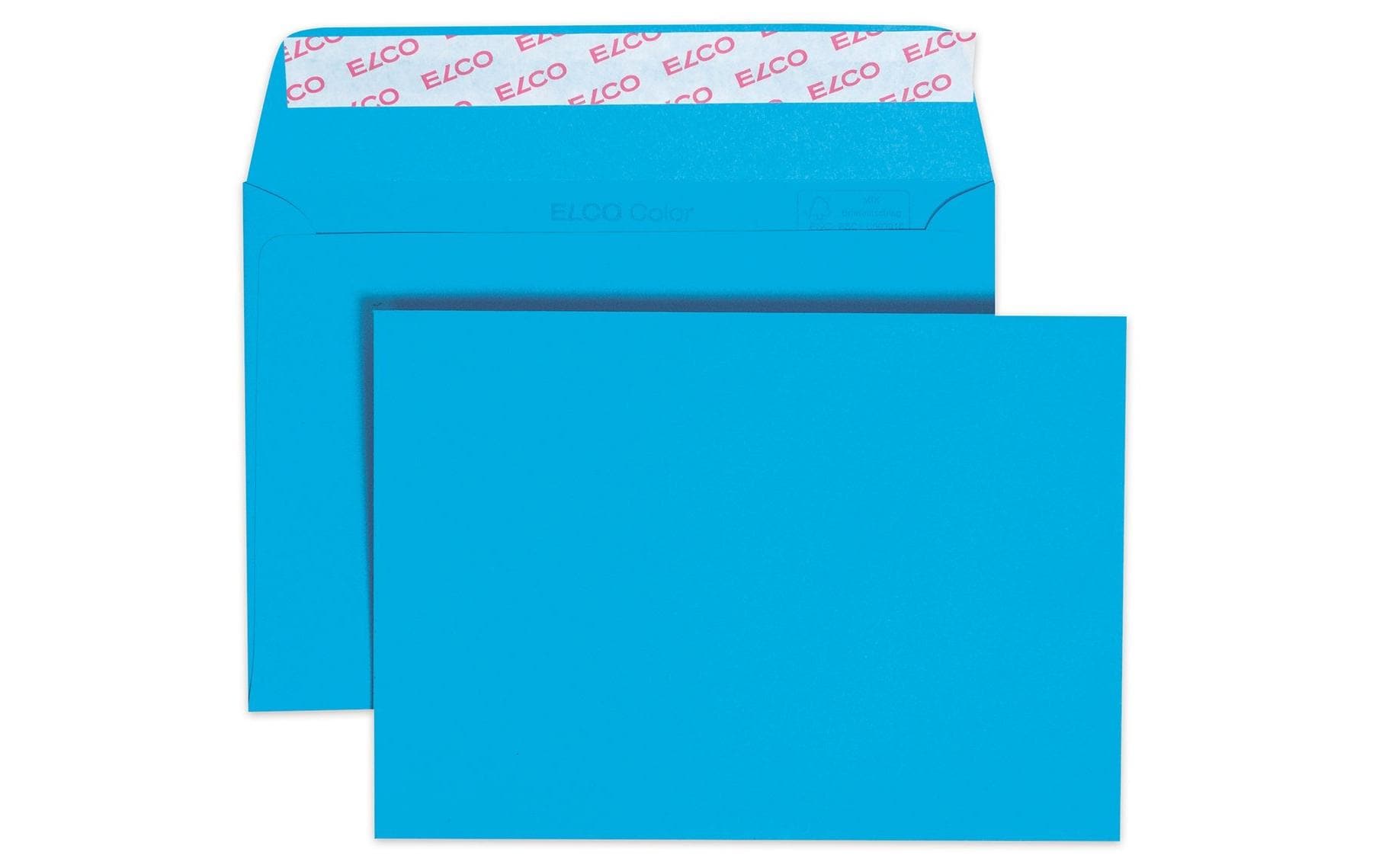 Elco Couvert Color C6 blau ohne Fenster 25 Stück, 100 gm2