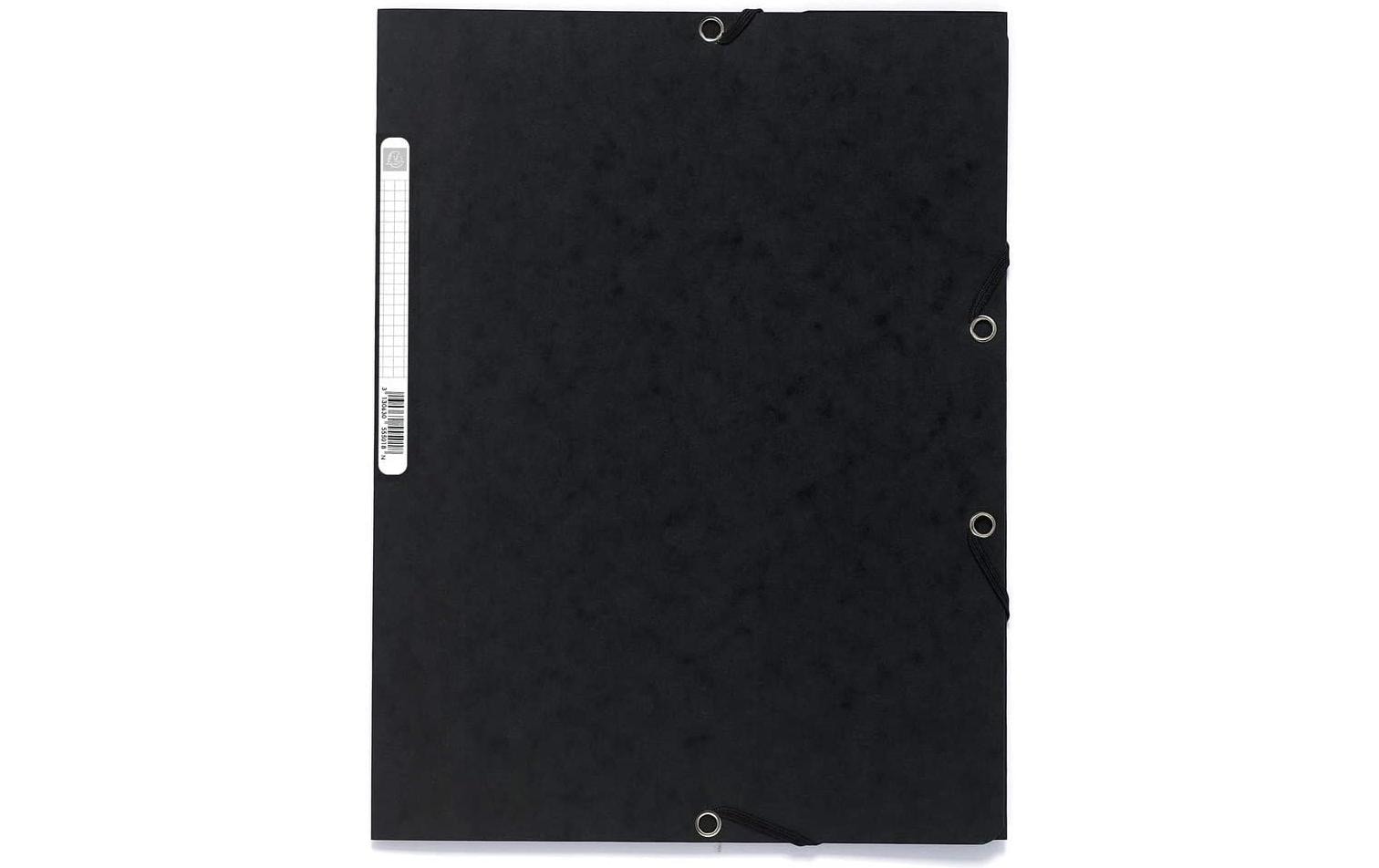 Exacompta Gummibandmappe A4 Schwarz 400 g/m²,3 Klappen,250 Blatt,Karton
