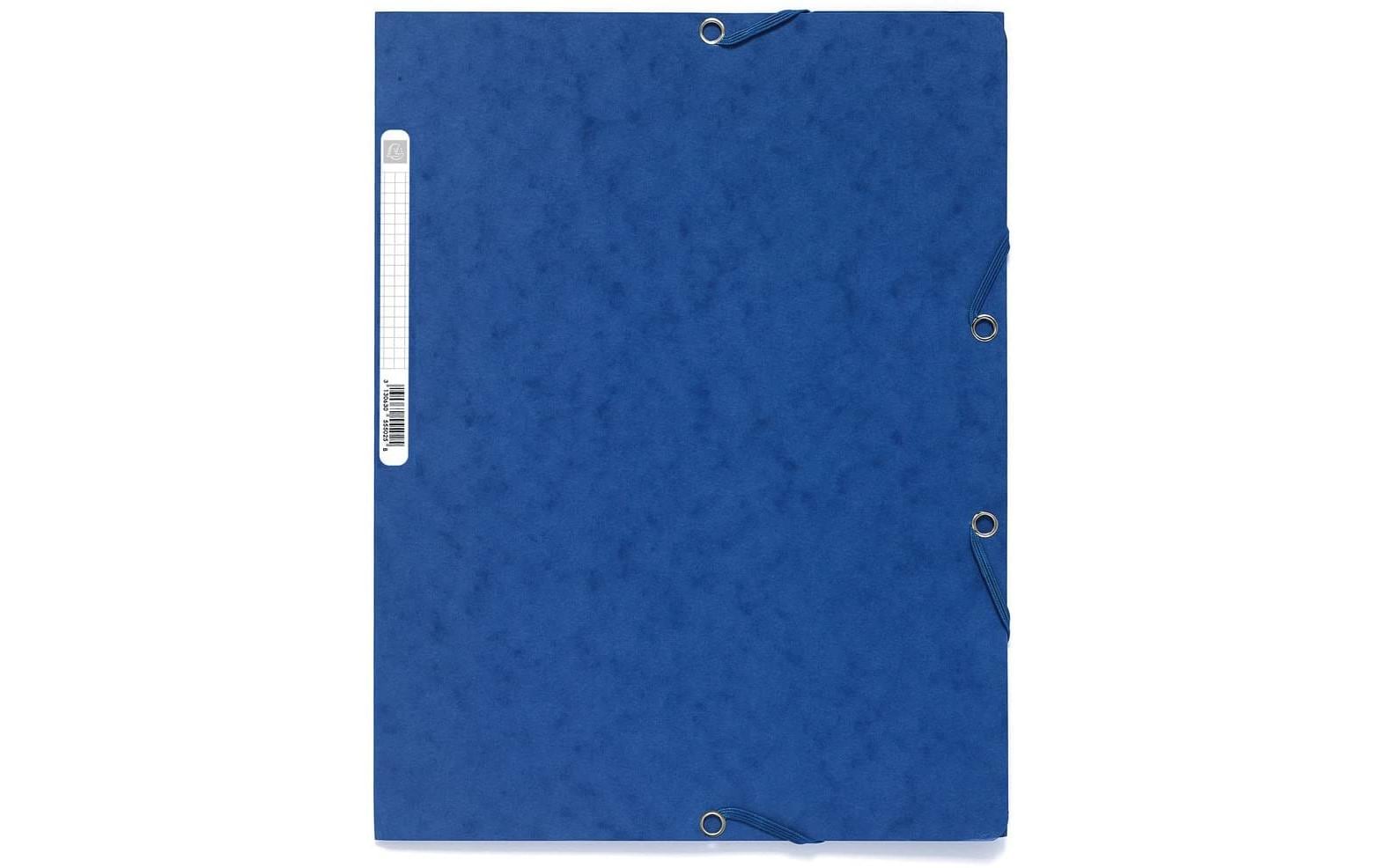 Exacompta Gummibandmappe A4 Blau 400 g/m²,3 Klappen,250 Blatt,Karton