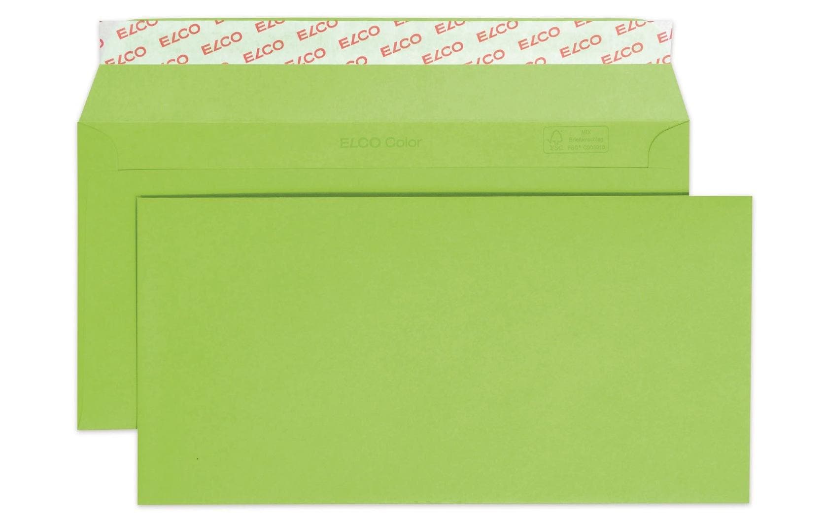 Elco Couvert Color C5/6 grün ohne Fenster 25 Stück, 100 gm2
