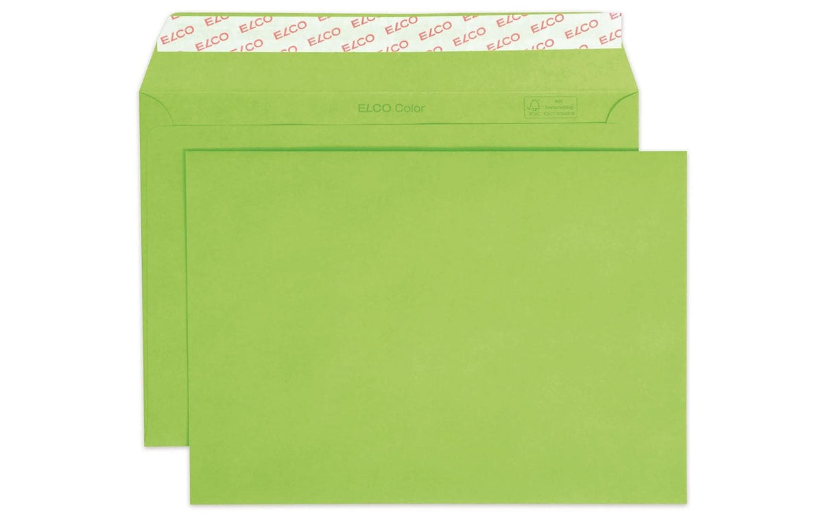 Elco Couvert Color C5 grün ohne Fenster 25 Stück, 100 gm2