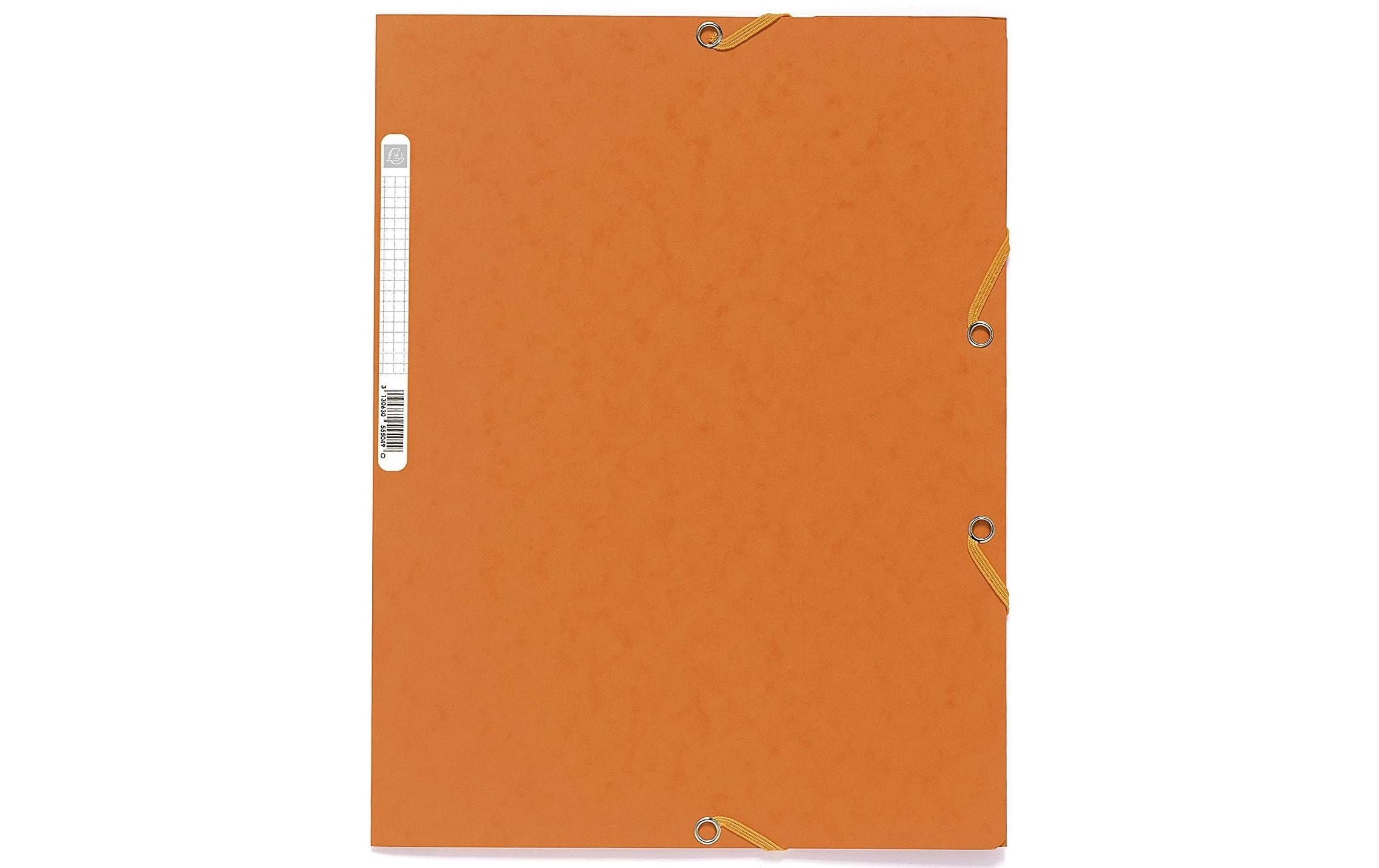 Exacompta Gummibandmappe A4 Orange 400 g/m²,3 Klappen,250 Blatt,Karton