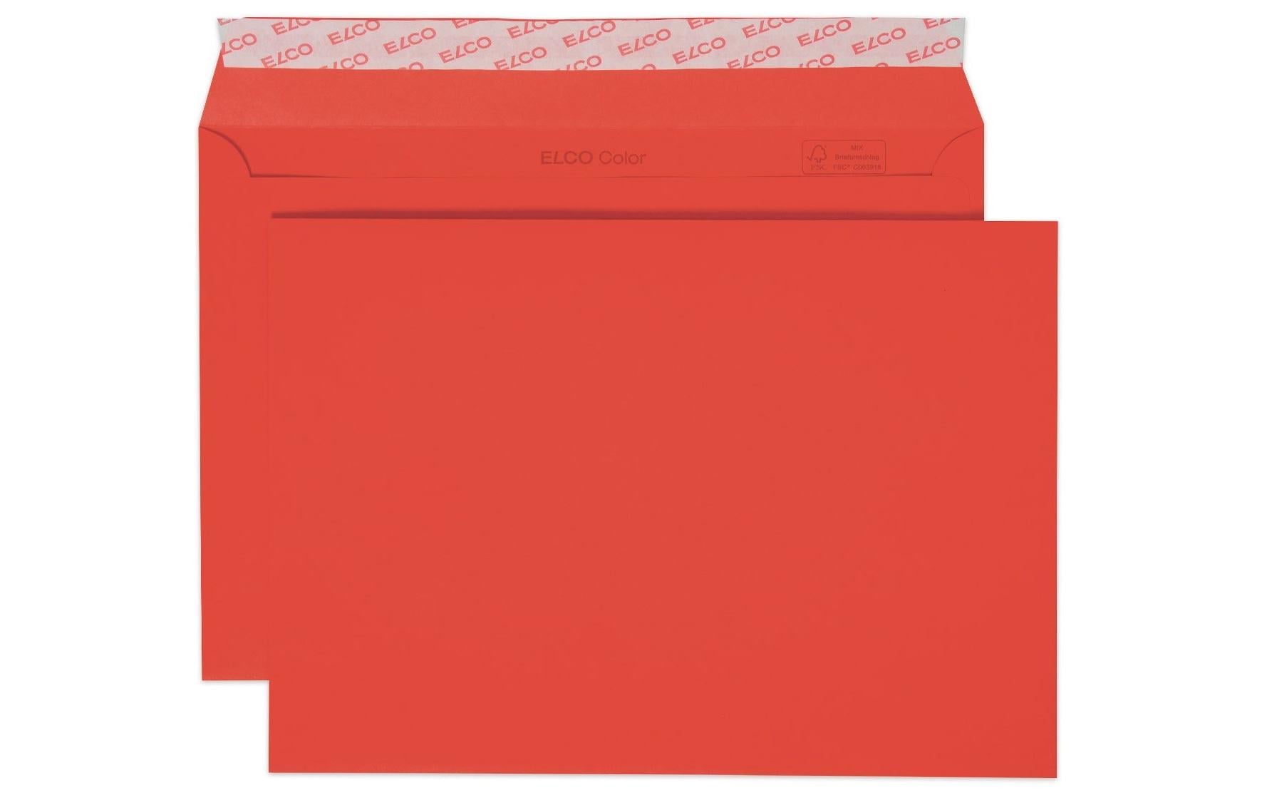 Elco Couvert Color C5 rot ohne Fenster 25 Stück, 100 gm2