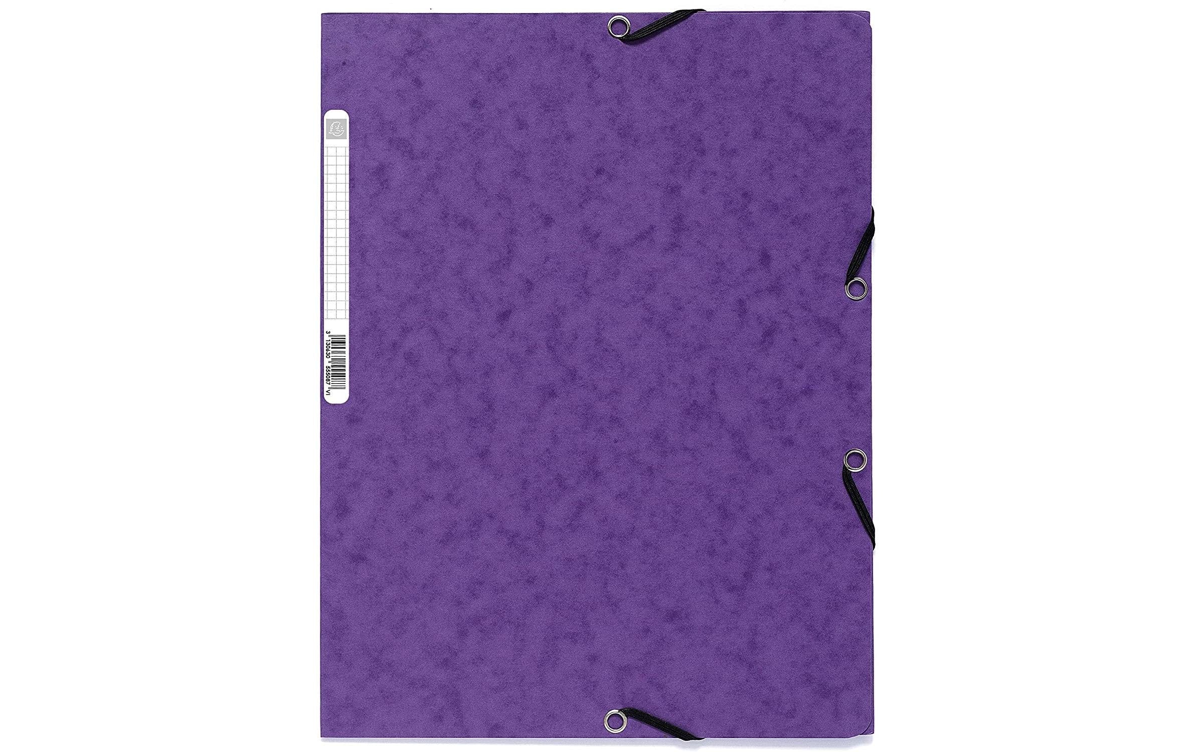 Exacompta Gummibandmappe A4 Violett 400 g/m²,3 Klappen,250 Blatt,Karton