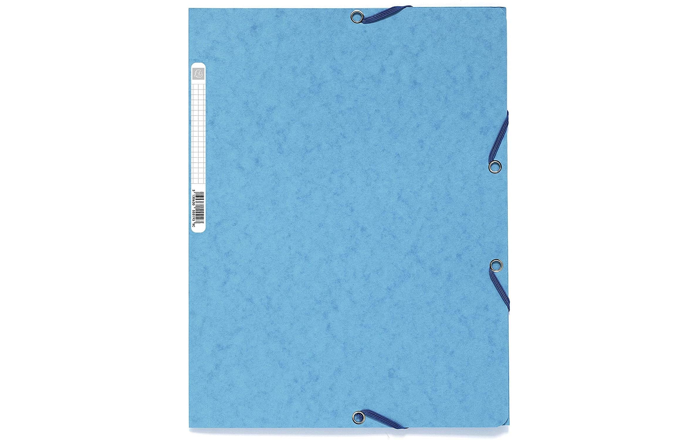 Exacompta Gummibandmappe A4 Türkis 400 g/m²,3 Klappen,250 Blatt,Karton