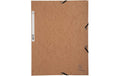 Exacompta Gummibandmappe A4 Braun 400 g/m²,3 Klappen,250 Blatt,Karton