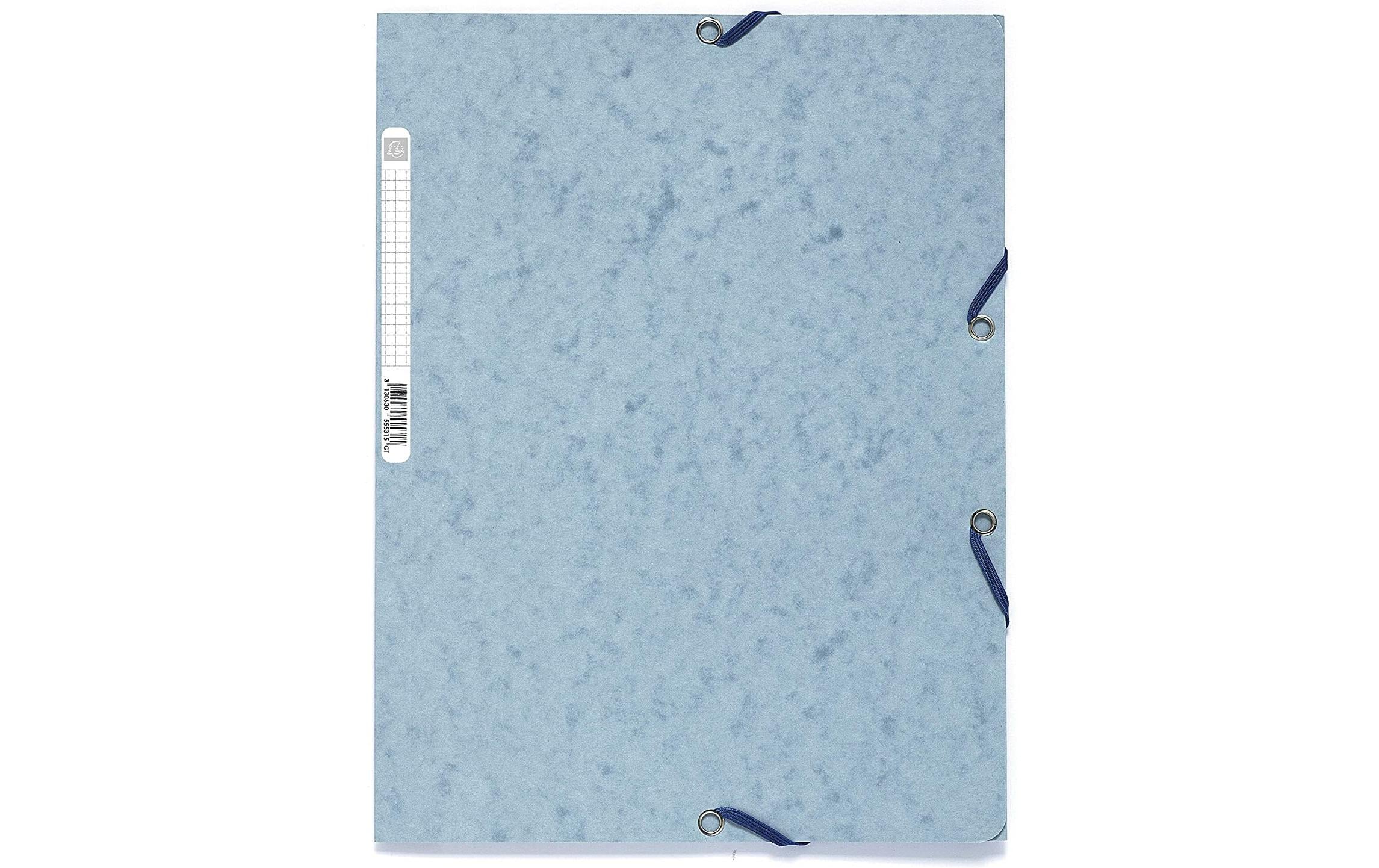 Exacompta Gummibandmappe A4 Hellgrau 400 g/m²,3 Klappen,250 Blatt,Karton