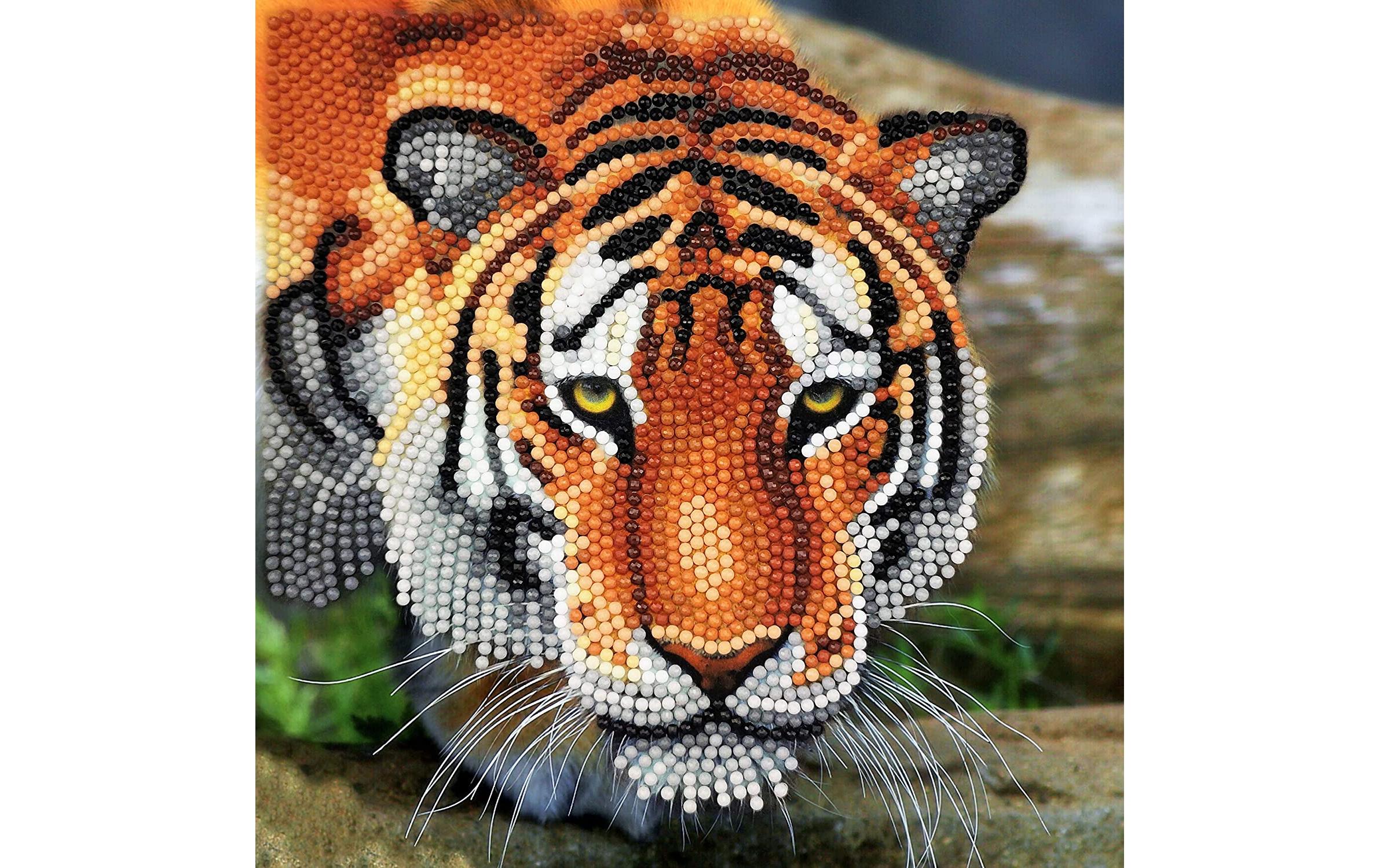 Crystal Art Card Tiger 18x18 cm