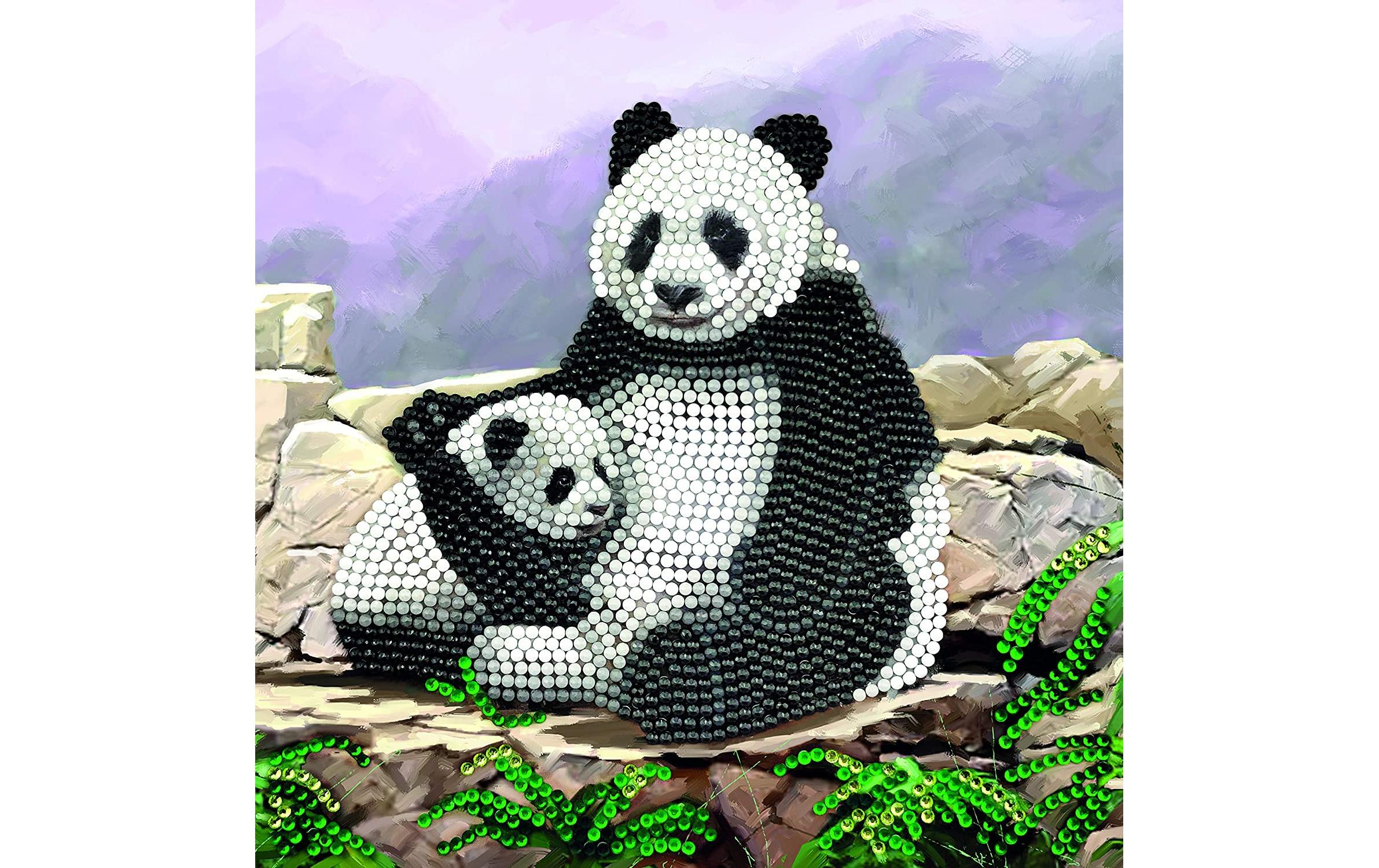 Crystal Art Card Panda 18x18 cm
