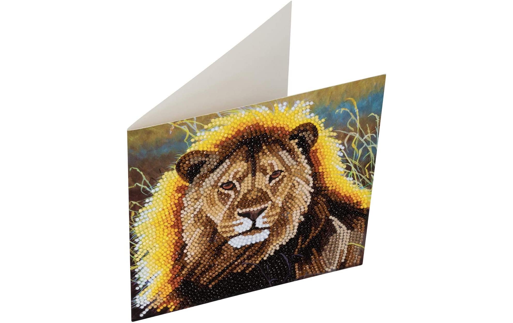 Crystal Art Card Resting Lion 18x18 cm