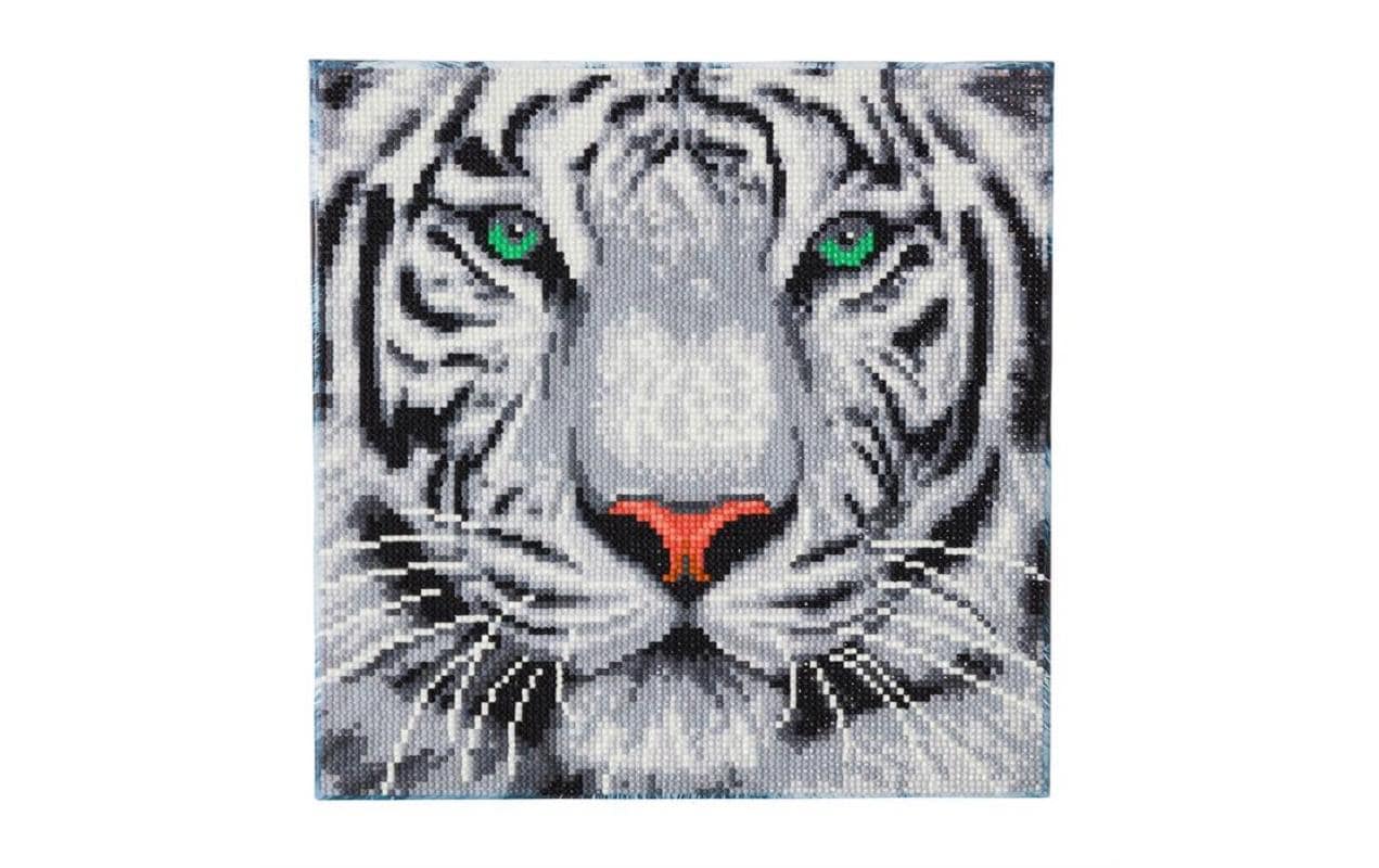 Crystal Art Kit White Tiger 30x30 cm