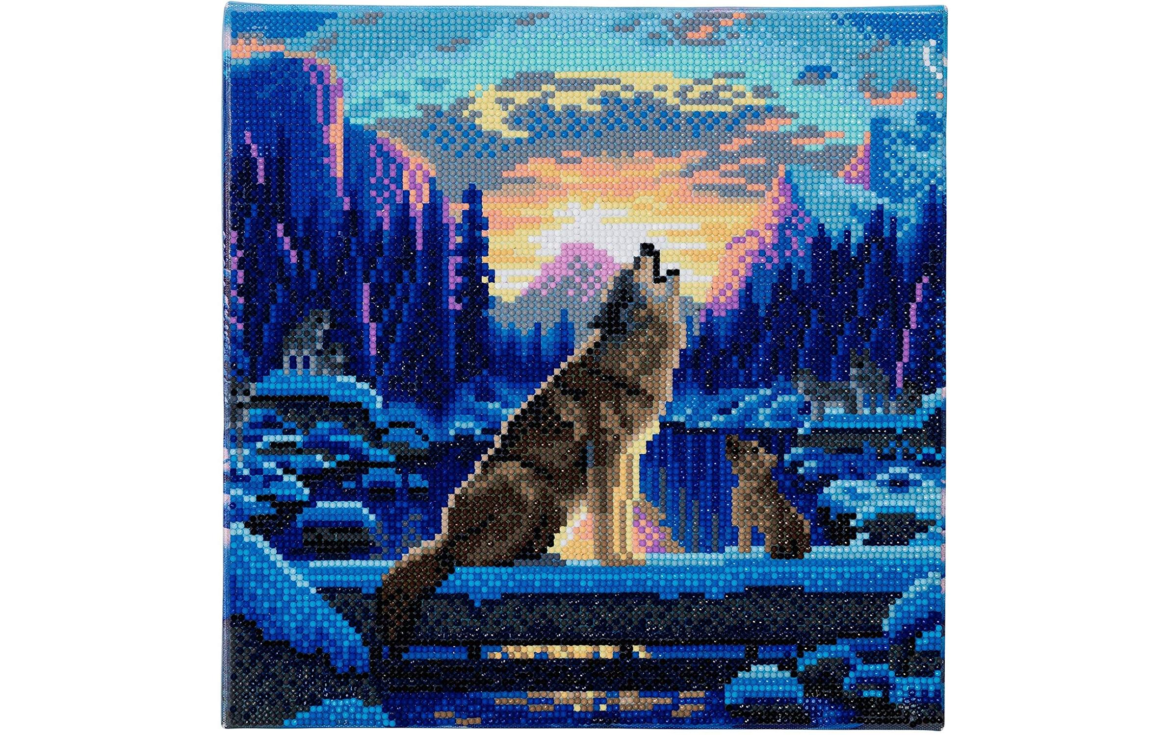 Crystal Art Kit Howling Wolves 30x30 cm