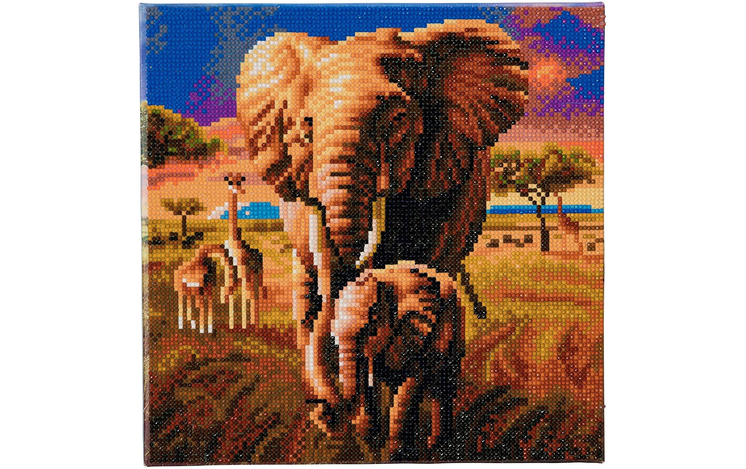 Crystal Art Kit Elephant Of The Savannah 30x30 cm