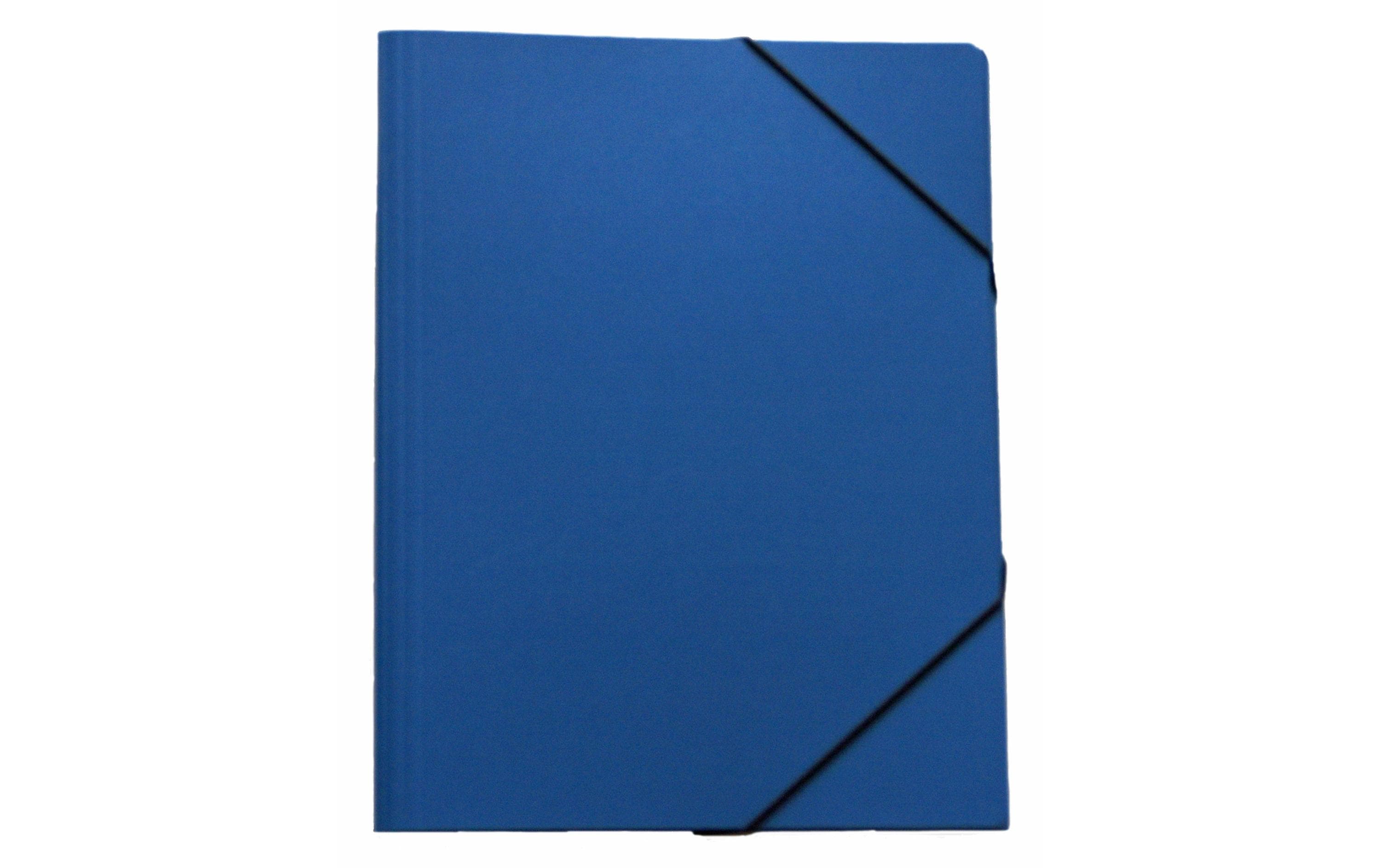Erola Gummibandmappe Pressspan mit 3 Klappen, A4 blau, 1 Stück