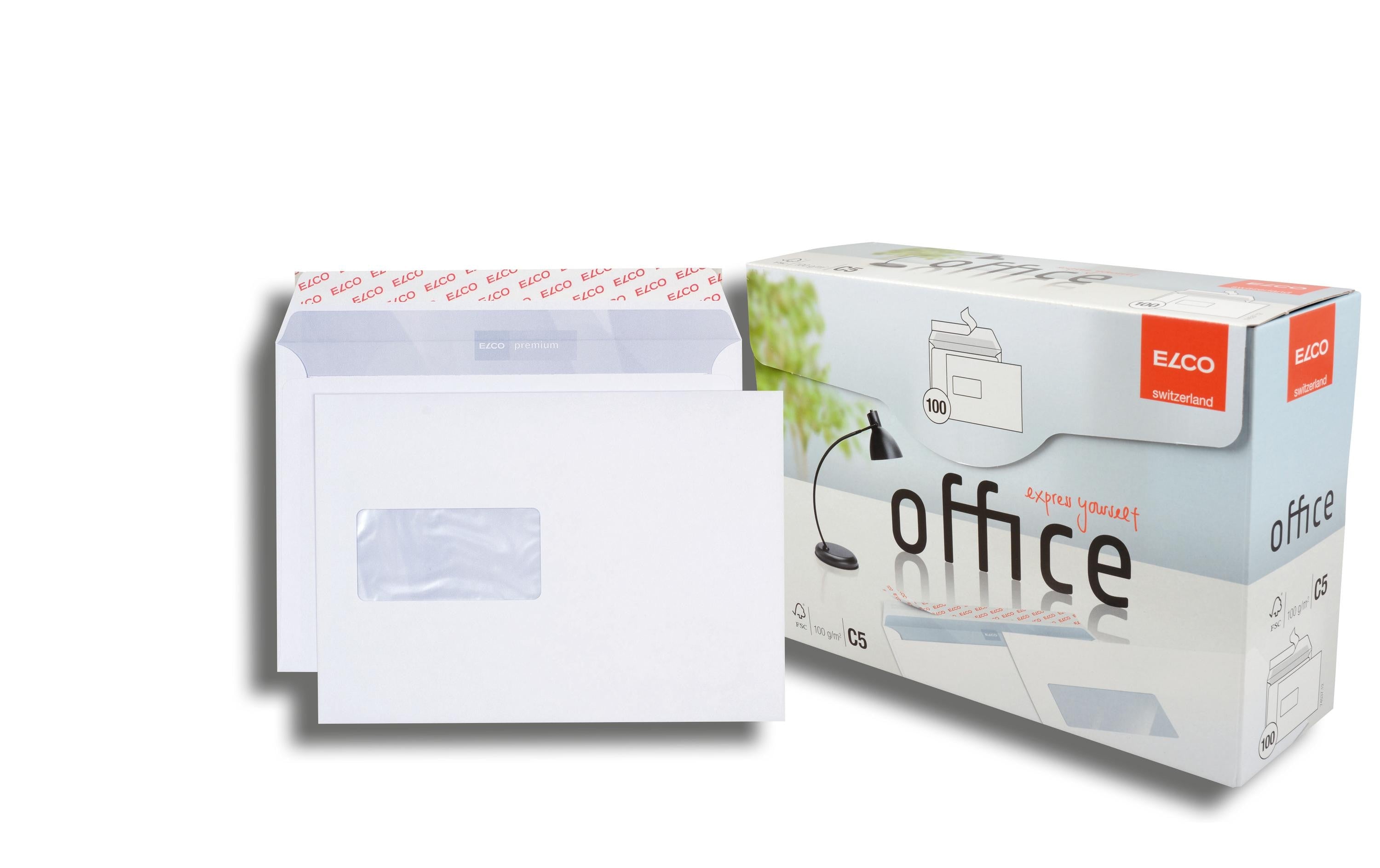 Elco Couvert Office Box C5 Fenster links 1 Schachtel à 100 Stk, 100 gm2