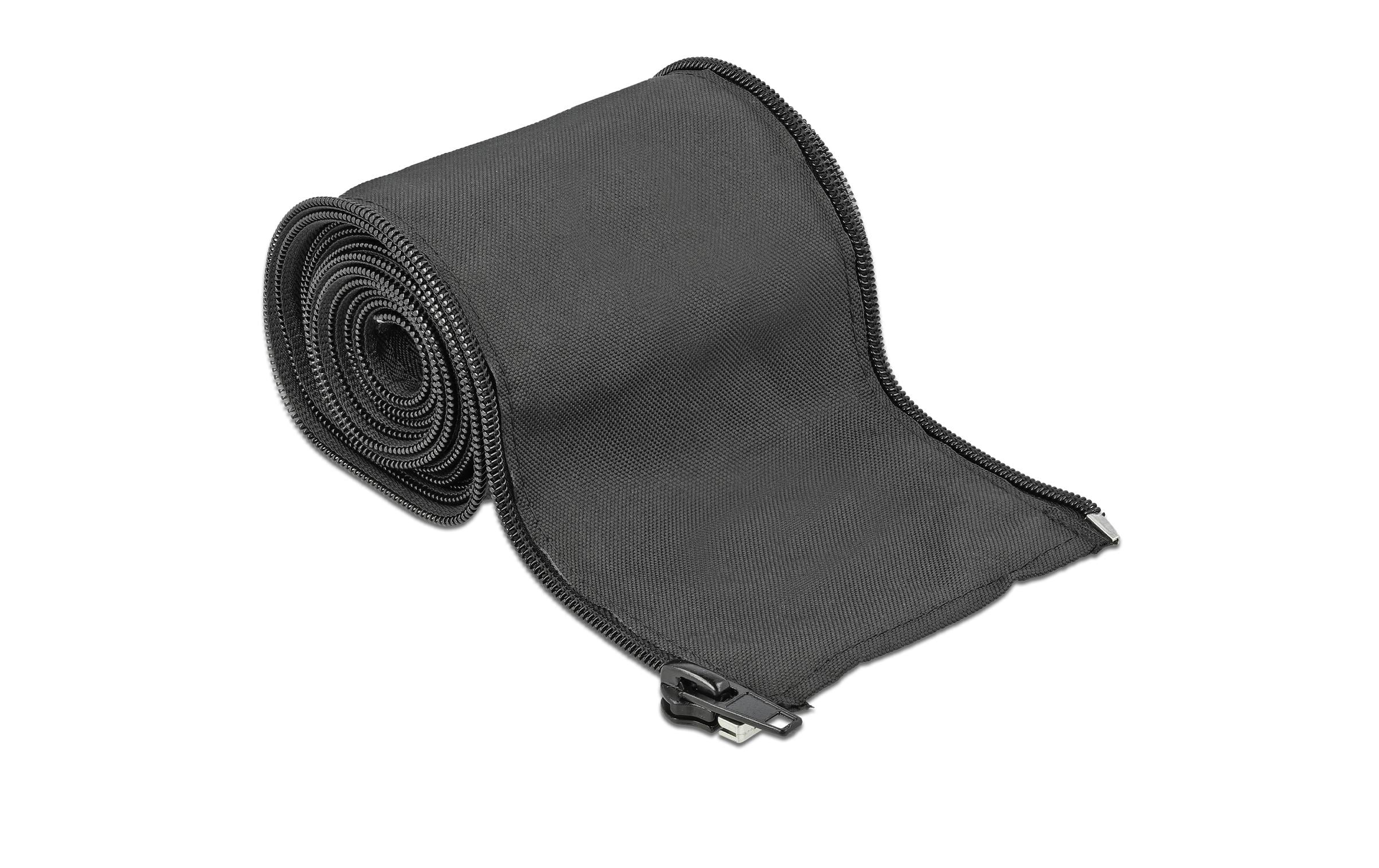 Delock Gewebekabelschlauch, 2mx35mm Reissverschluss, hitzebeständig, Schwarz