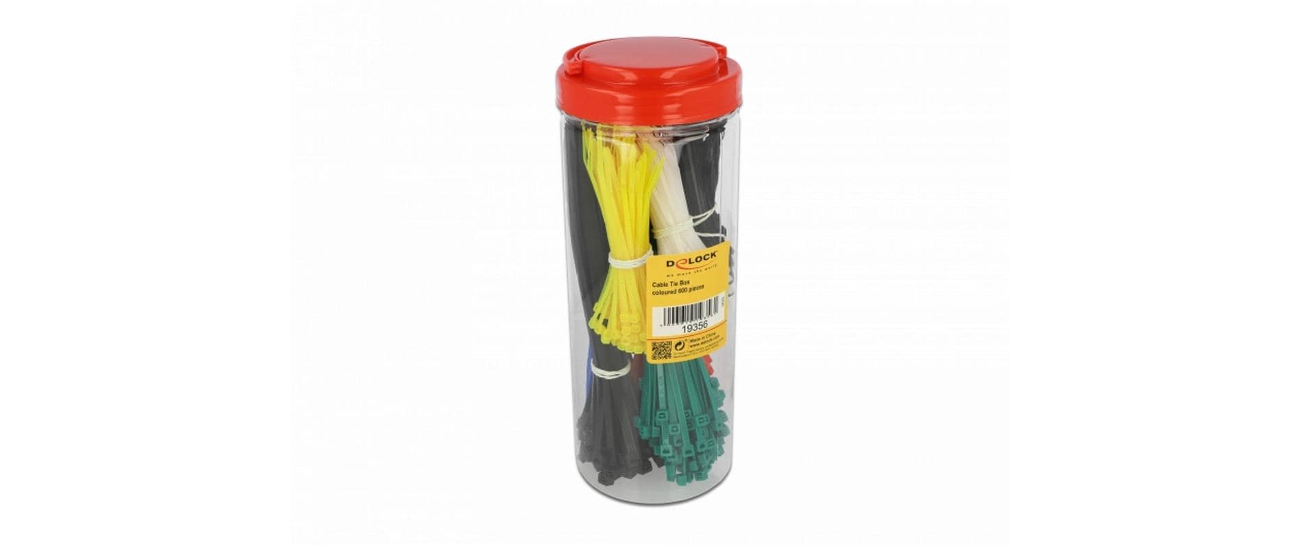 Delock Kabelbinder Sortimentsbox 600 Set Farbig, Inhalt/Breite: 2.5mm,3.6mm,4.8mm