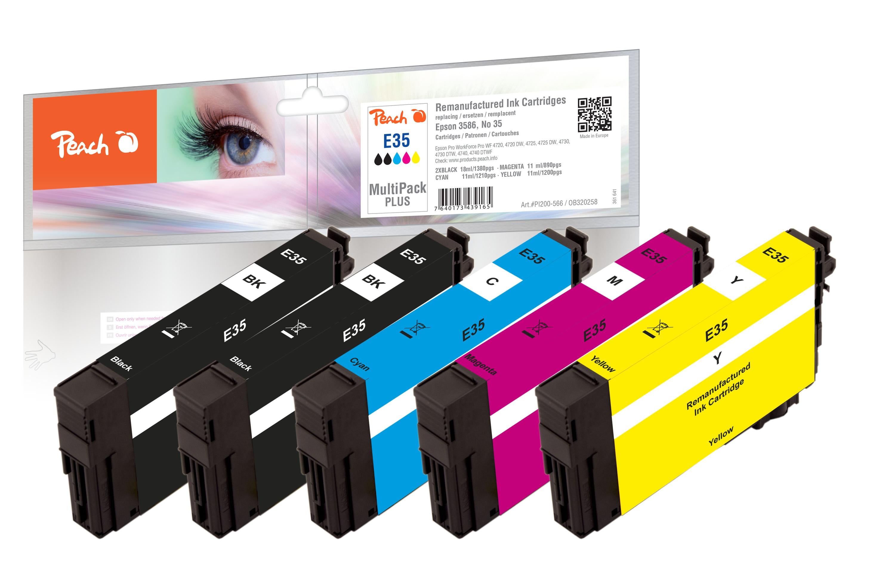 Peach Tinte Epson No 35 Multi+ 2x18, 3x11 ml, 2xbk, c, m, y