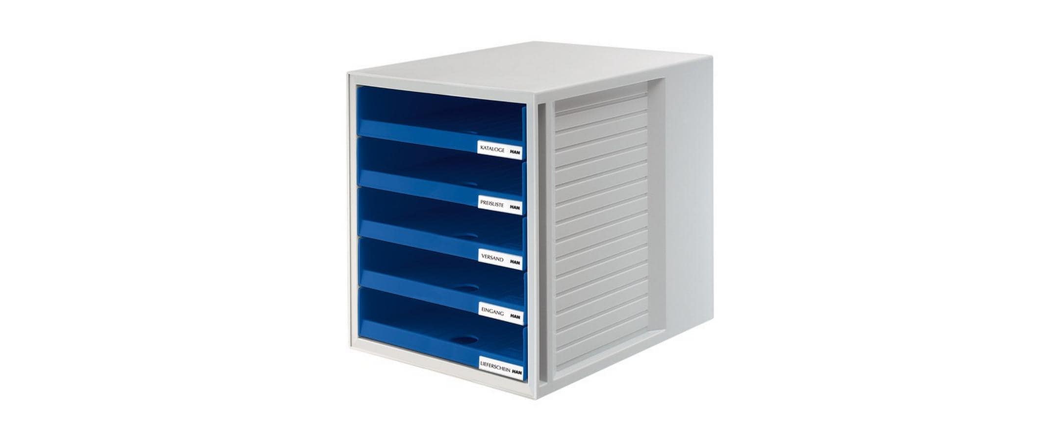 HAN Schubladenbox SCHRANK-SET A4 5 offene Schubladen, blau