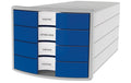 HAN Schubladenbox IMPULS A4/C4 4 geschlossene Schubladen, blau