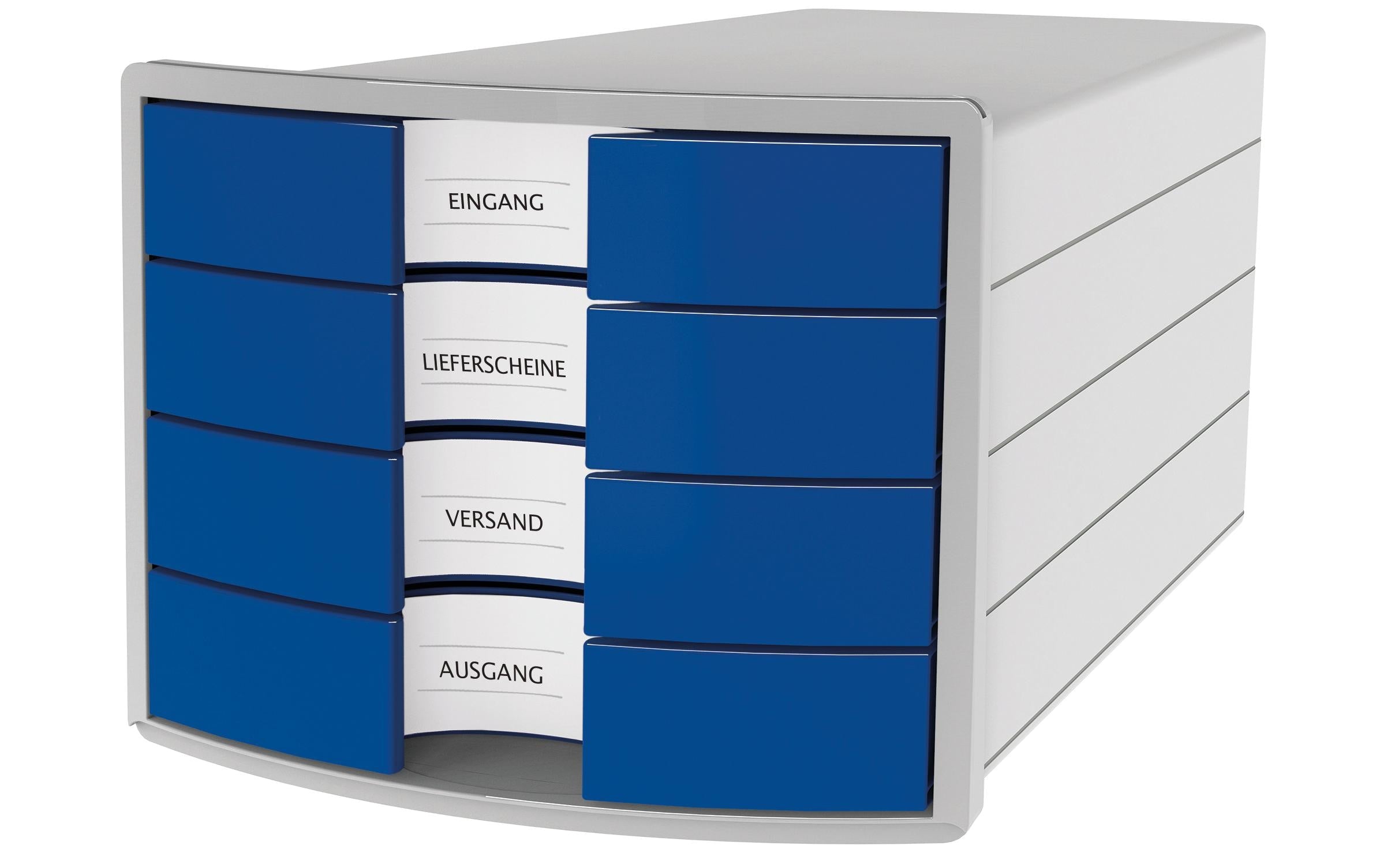 HAN Schubladenbox IMPULS A4/C4 4 geschlossene Schubladen, blau