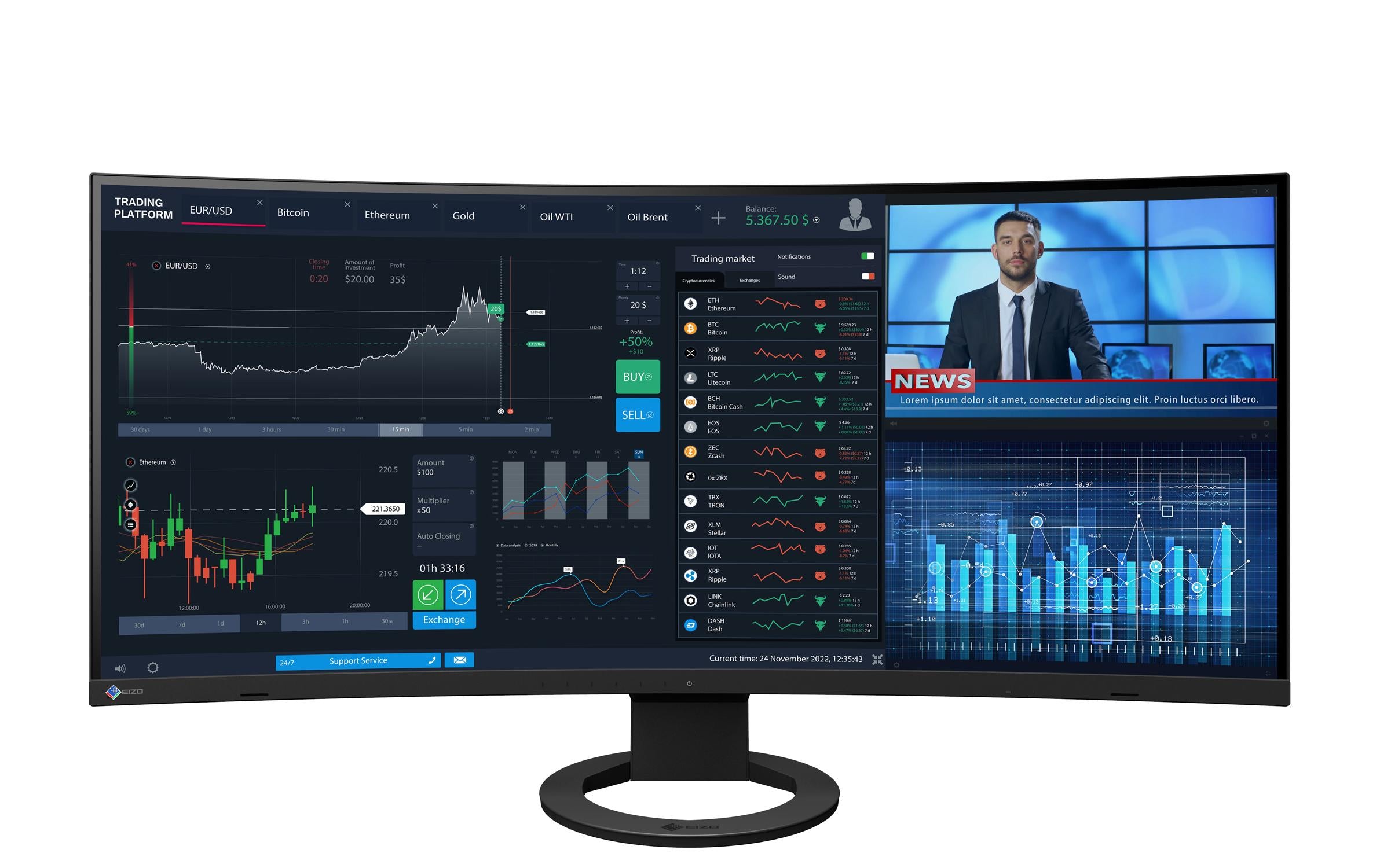 EIZO EV3895-Swiss Edition 37.5" schwarz