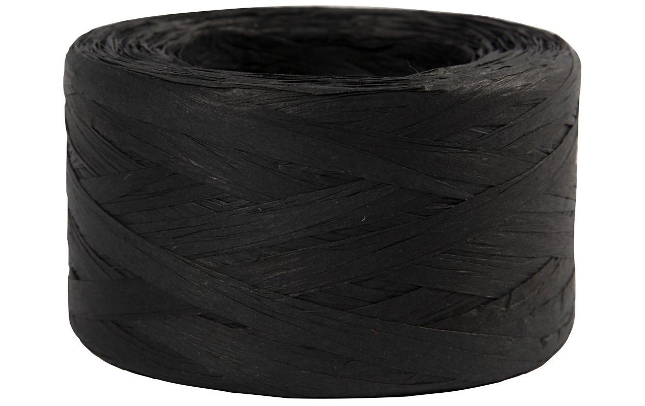 Creativ Company Papierband Raffiabast 100m, 7-8 mm, schwarz