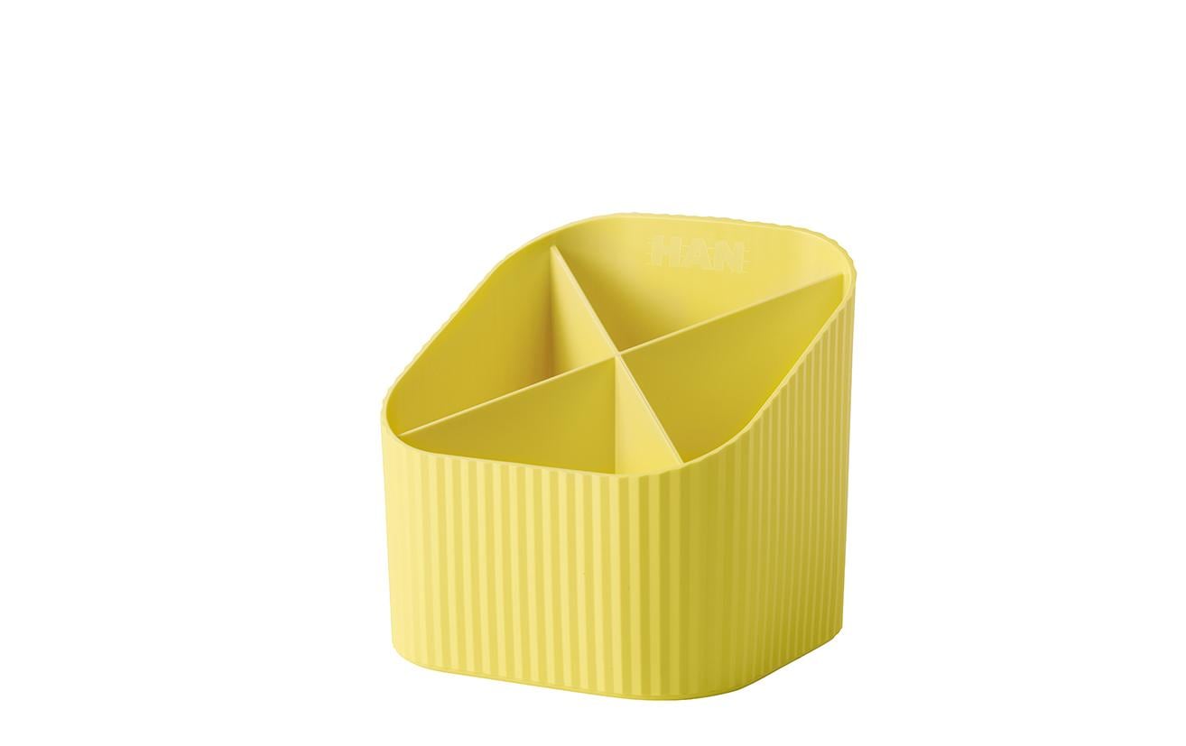HAN Stifteköcher Re-LOOP 4 Fächer, recyceltes Material, gelb