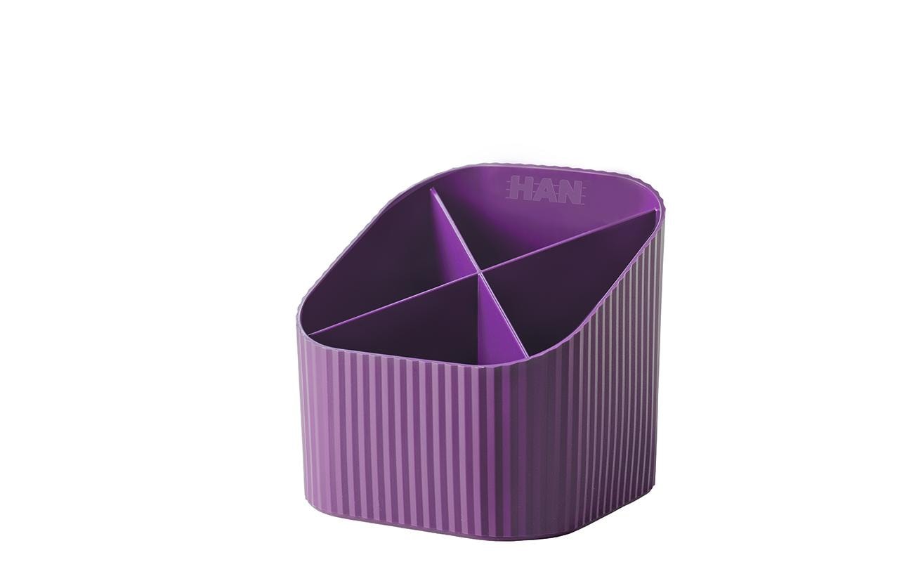 HAN Stifteköcher Re-LOOP 4 Fächer, recyceltes Material, lila