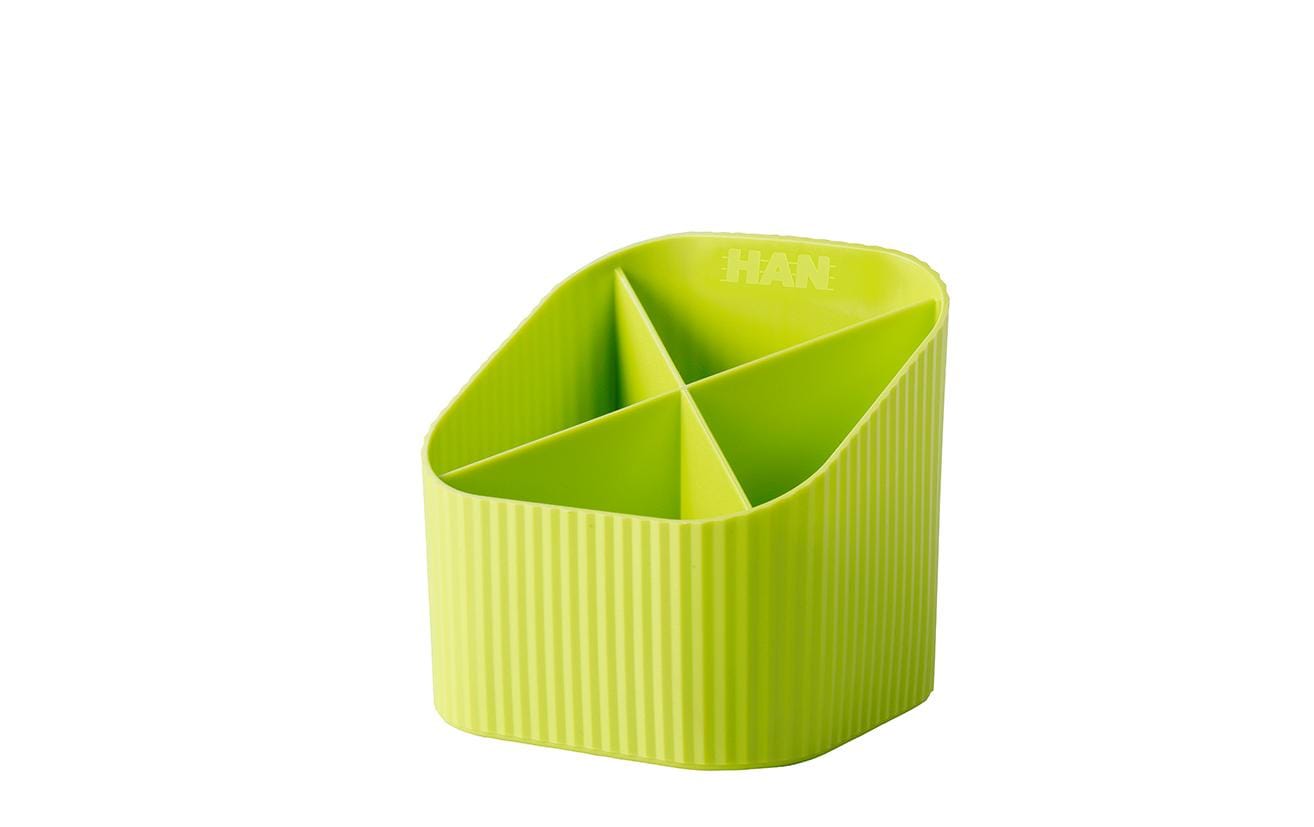 HAN Stifteköcher Re-LOOP 4 Fächer, recyceltes Material, lemon