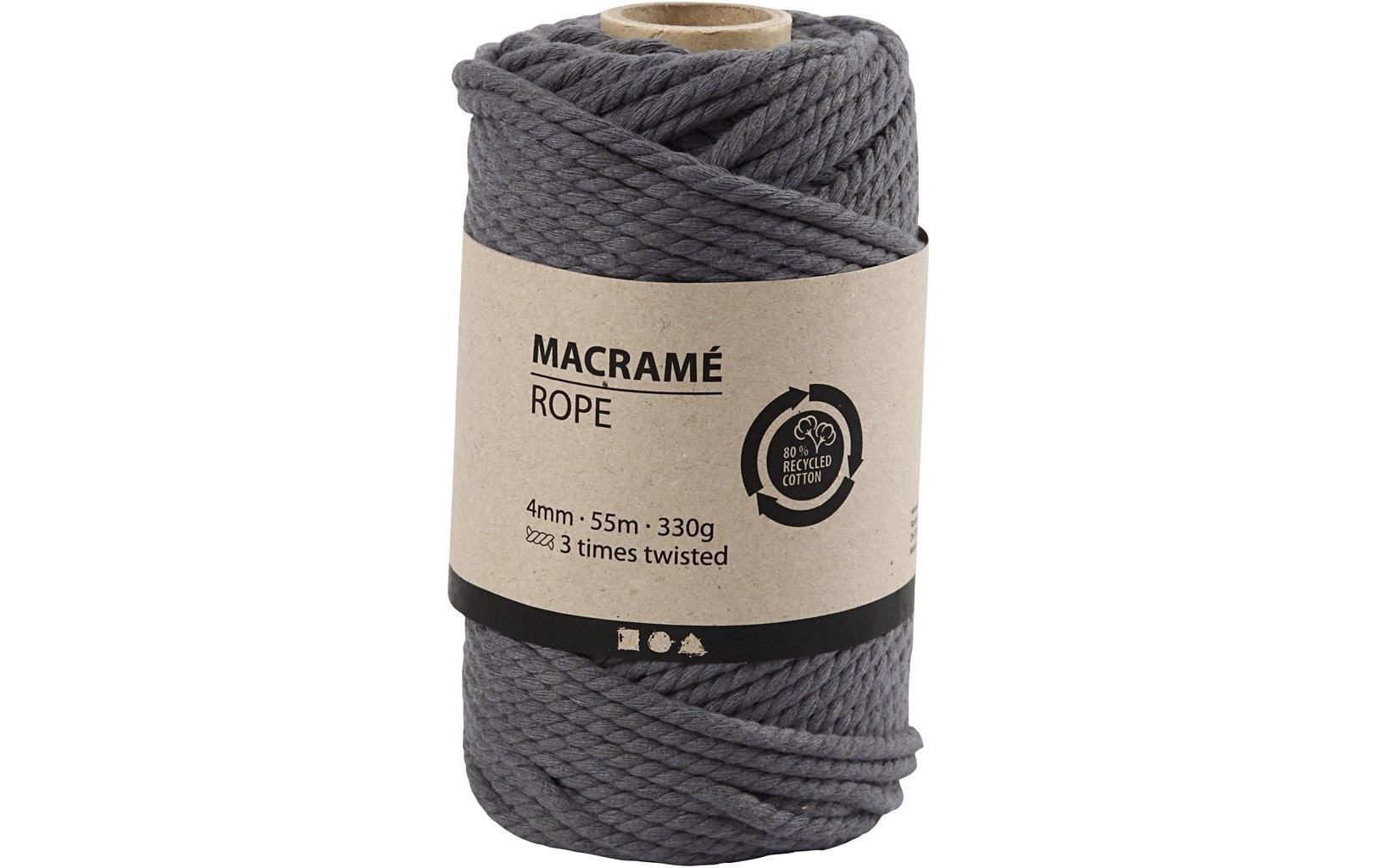 Creativ Company Makrameegarn rope 4 mm 330 g, 55 m, Grau