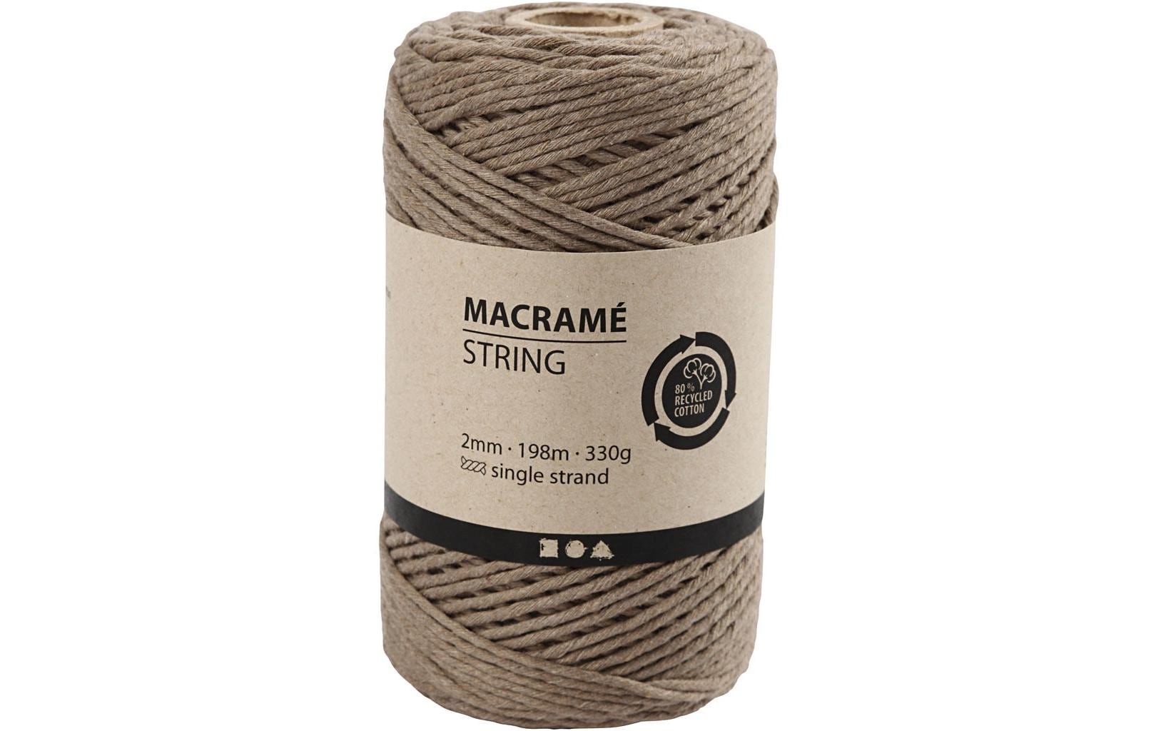 Creativ Company Makrameegarn string 2 mm 330 g, 198 m, Hellbraun