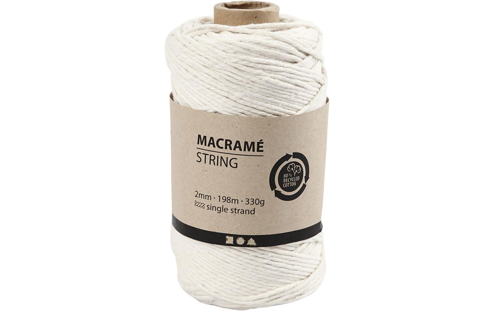 Creativ Company Makrameegarn string 2 mm 330 g, 198 m, Weiss