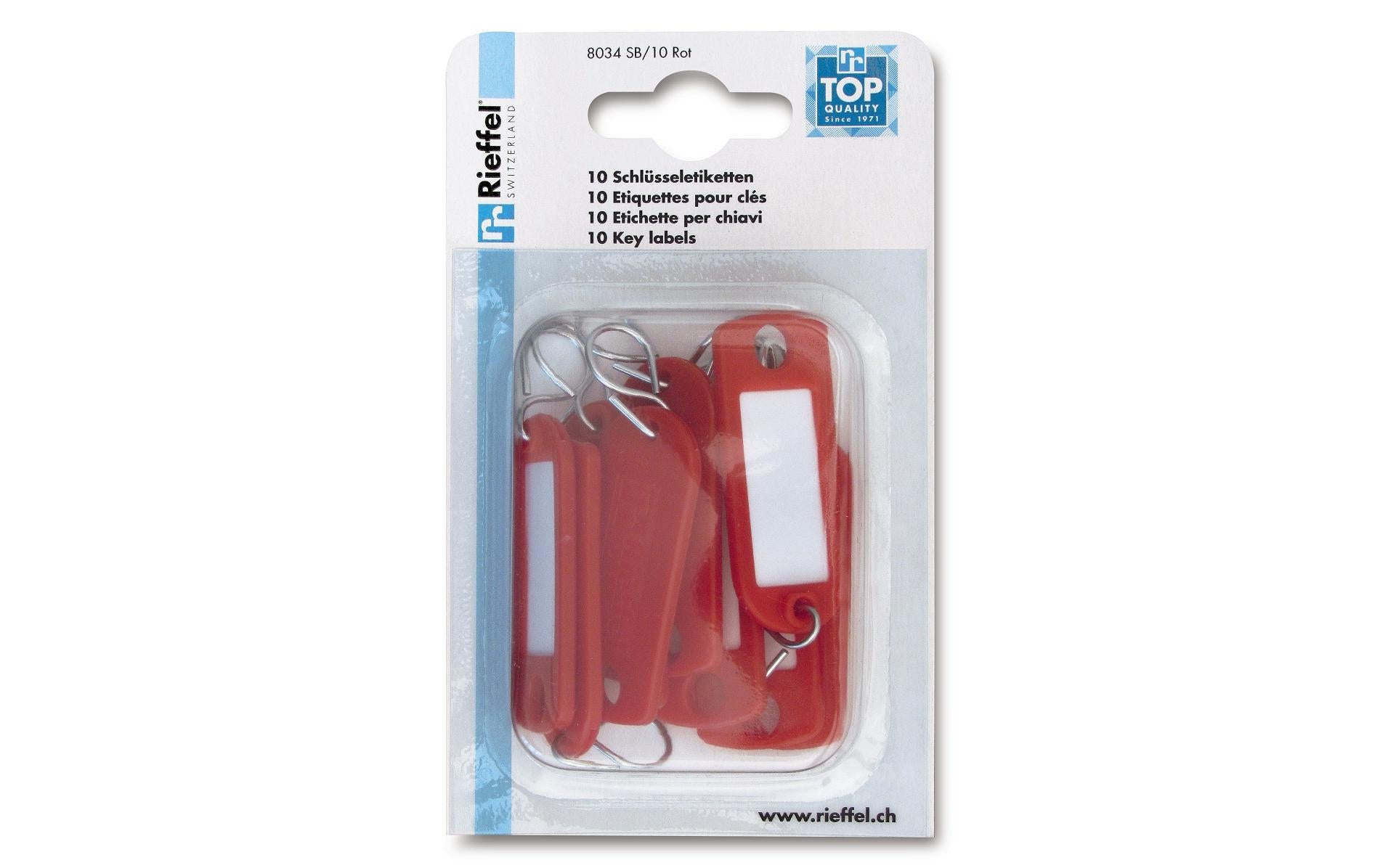 Rieffel Schlüsselanhänger 8.5 x 14 cm rot, 10 Stück