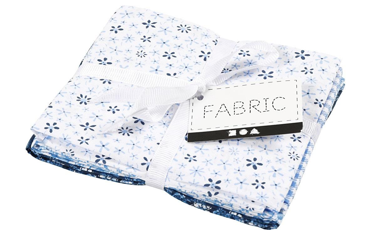 Creativ Company Stoffpaket Patchwork blau 45 x 55 cm, 10 g/qm, 4 Stück