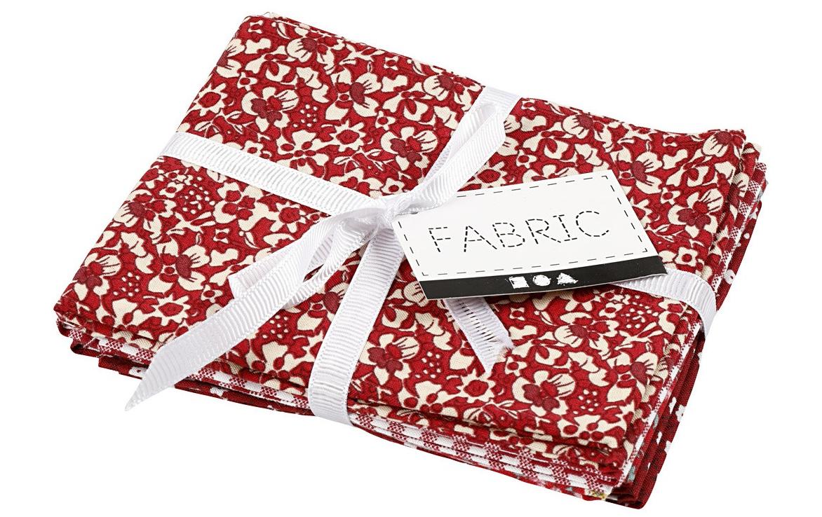 Creativ Company Stoffpaket Patchwork rot 45 x 55 cm, 10 g/qm, 4 Stück