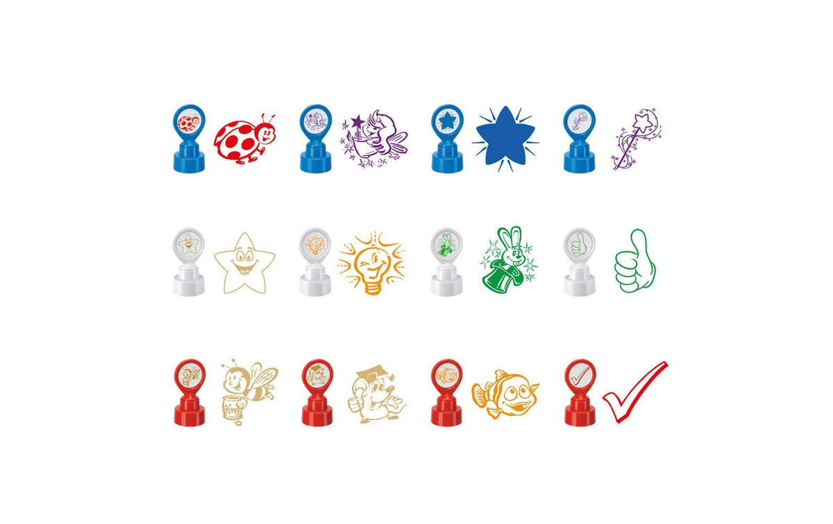 COLOP Motivational Stamp Design Mix 12 Stk. 12 Stempel m. 12versch. Abdrucken und Farbe