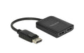 Delock DP 1.4 Splitter,1x DP zu 2xDP, MST 4K/60Hz, Dual Mode DP++